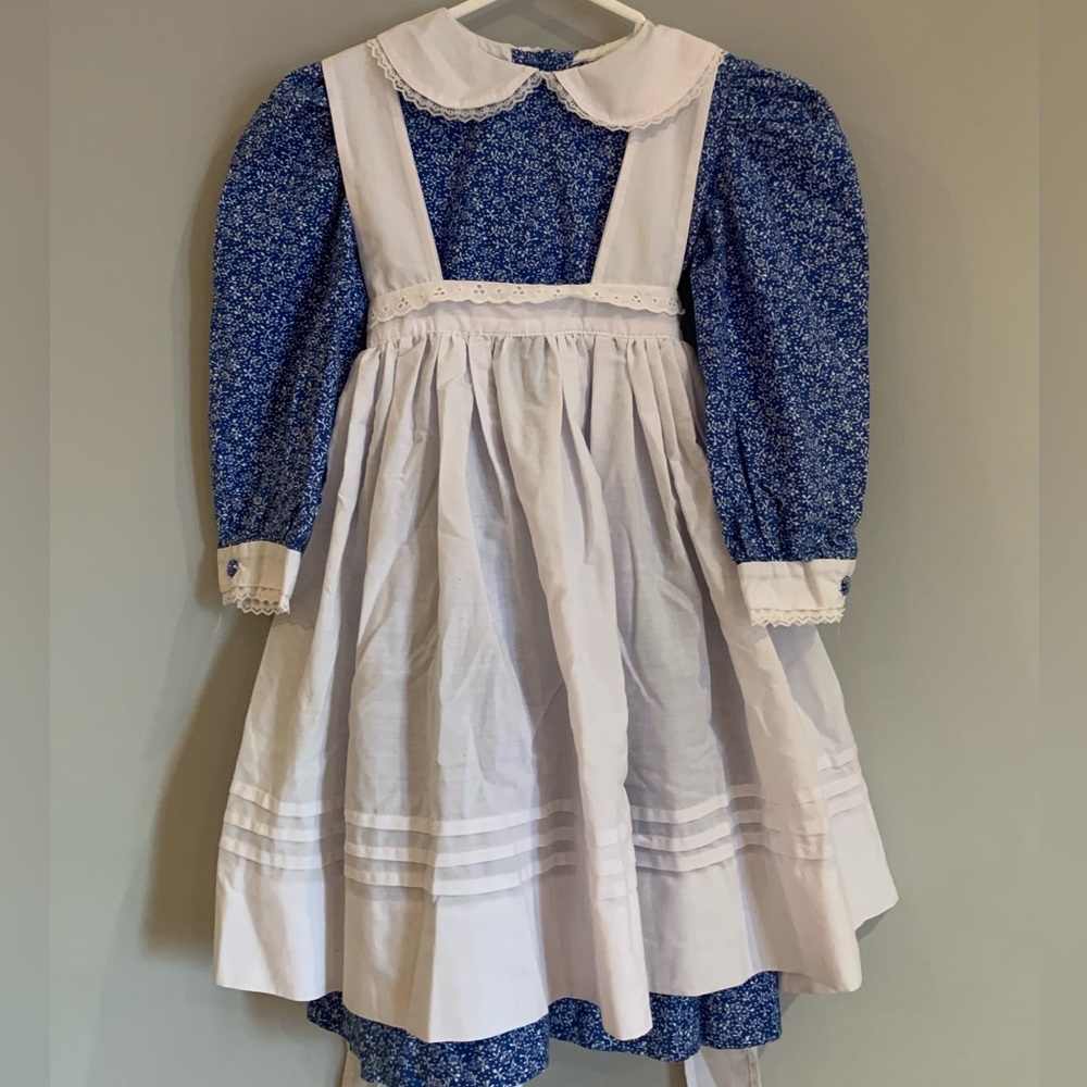 Kids Vintage Floral Apron Dress Size Small